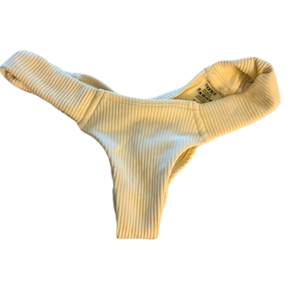 NWOT Montce Cream Ribbed Bikini Set - S - Picture 5 of 7
